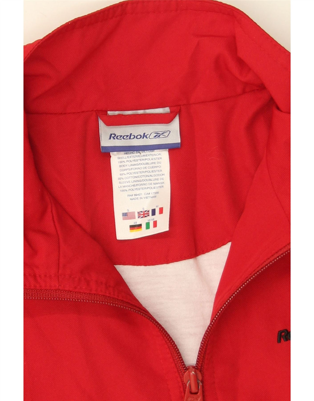 Męska kurtka dresowa Reebok, mała, czerwona, poliester