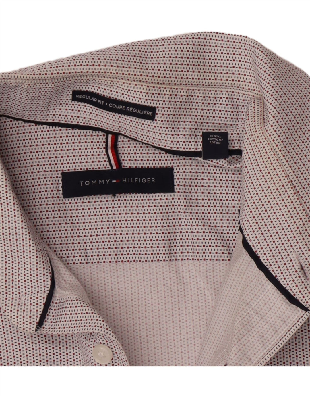 Koszula męska Tommy Hilfiger o regularnym kroju, rozmiar 15 1/2, bawełniana w średnią białą kratkę