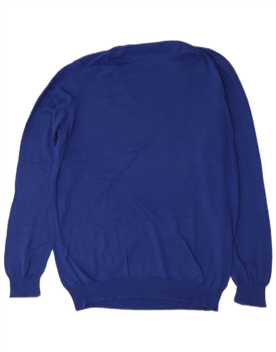 Męski sweter Zara z dekoltem w kształcie litery V, duży, niebieski, bawełniany