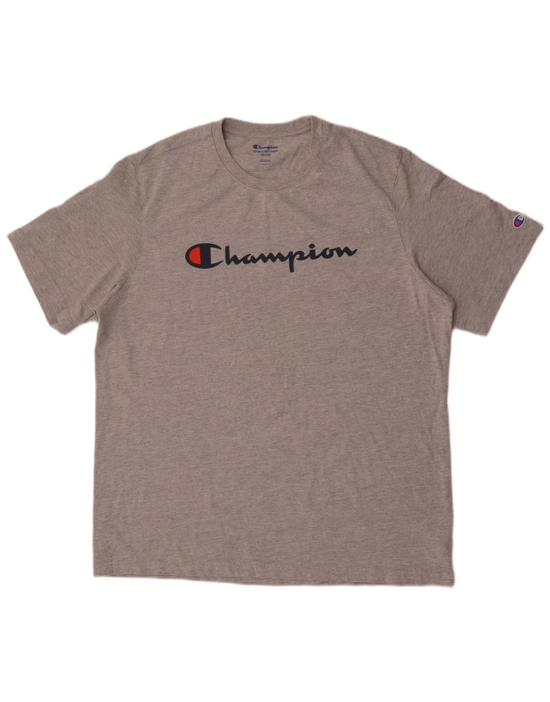 Męska koszulka z grafiką Champion Top 2XL, szara bawełna