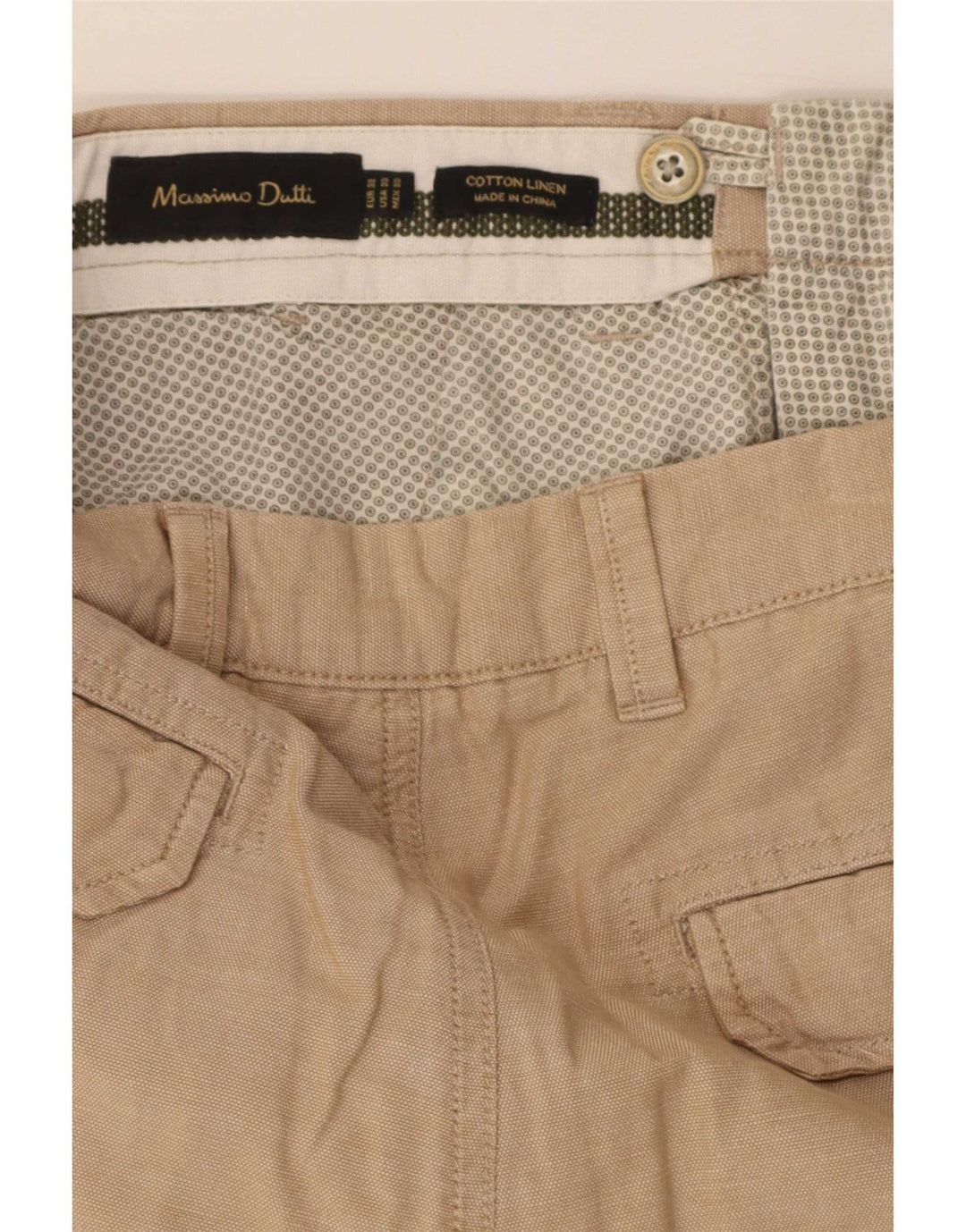 Męskie spodenki cargo Massimo Dutti EU 38 Small W30 Beżowa bawełna