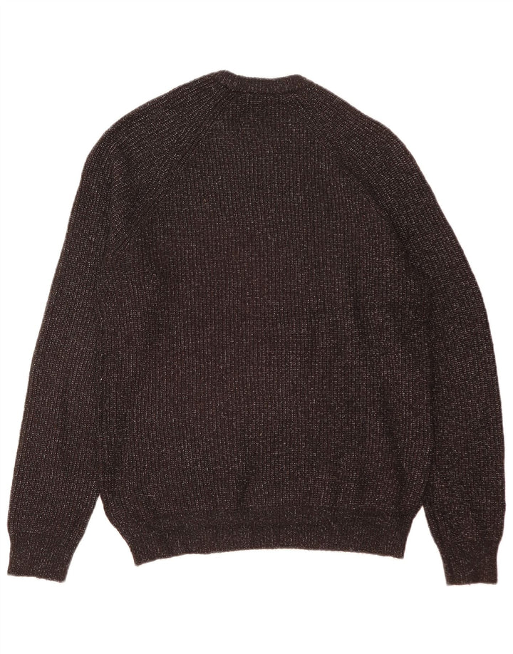 Marks & Spencer Męski sweter z okrągłym dekoltem, średni czarny z plamkami