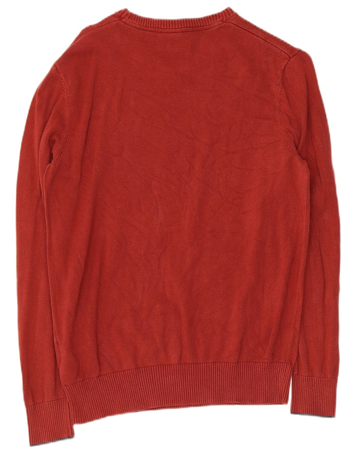 TIMBERLAND Męski sweter z dekoltem w łódkę, mały, czerwony, bawełniany