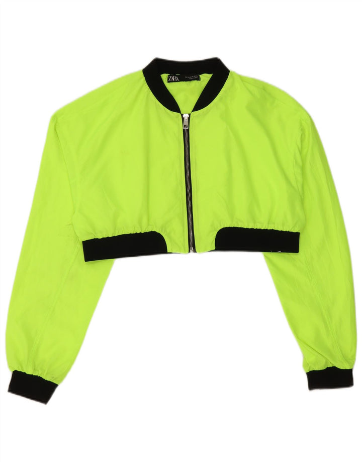 Damska kurtka dresowa Zara Crop Top UK 14 w kolorze średniożółtym