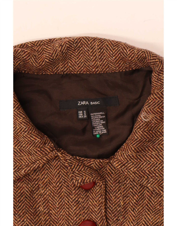 Bolerko damskie Zara UK 10 Small Brown Wełna w jodełkę