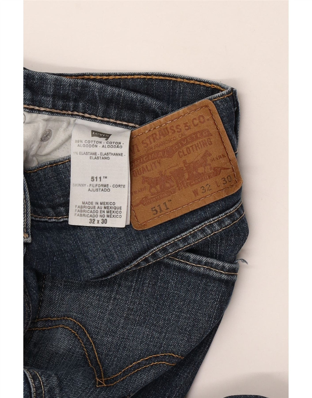 Męskie jeansy Levi's 511 Slim W32 L30 Niebieska bawełna