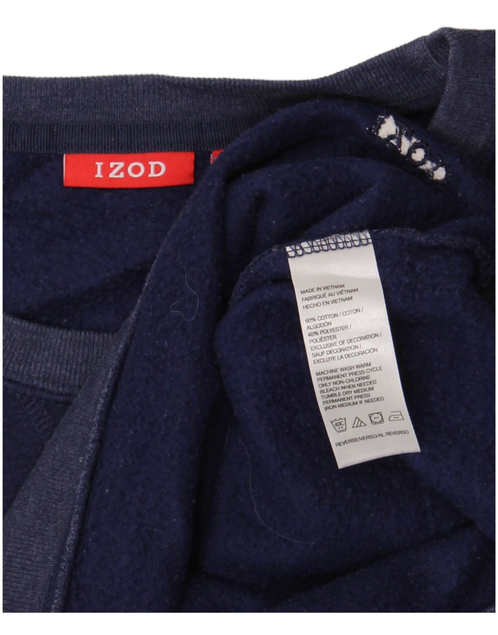 Izod Męski sweterek bluzowy, średni granatowy, bawełniany