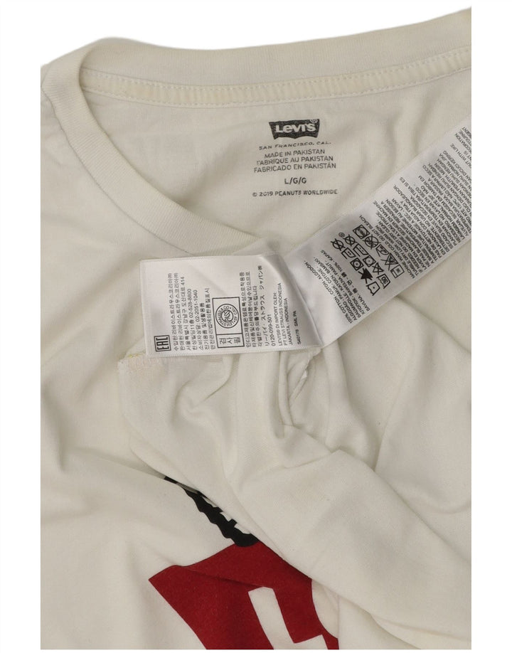 Męski T-shirt Levi's Peanuts z grafiką, duży, biały, bawełniany