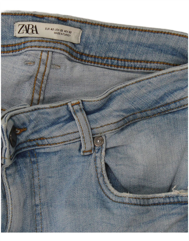 Męskie jeansy Zara Cropped EU 42 Large W32 L25 Niebieskie