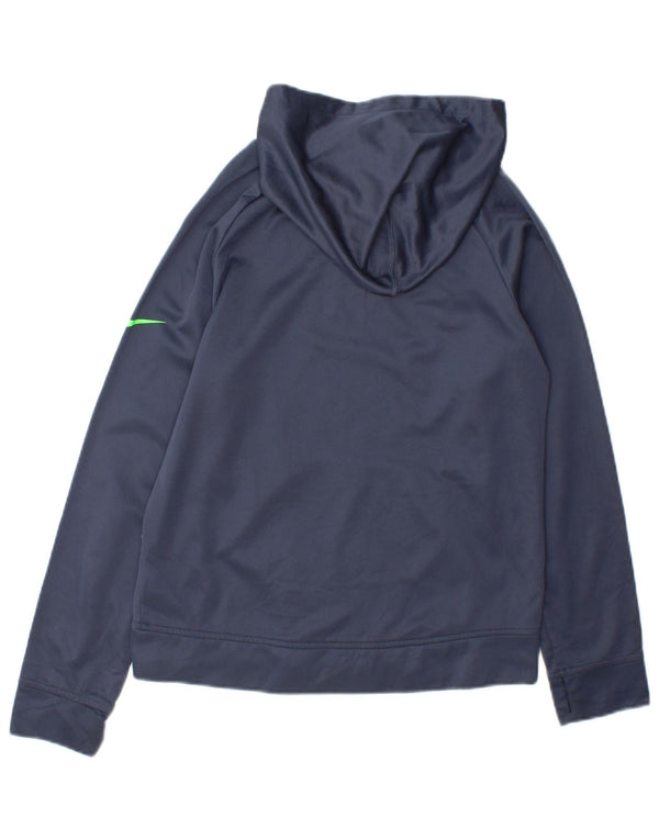 Chłopięcy sweter z kapturem Nike Therma-Fit Graphic 12-13 lat, duży, granatowy