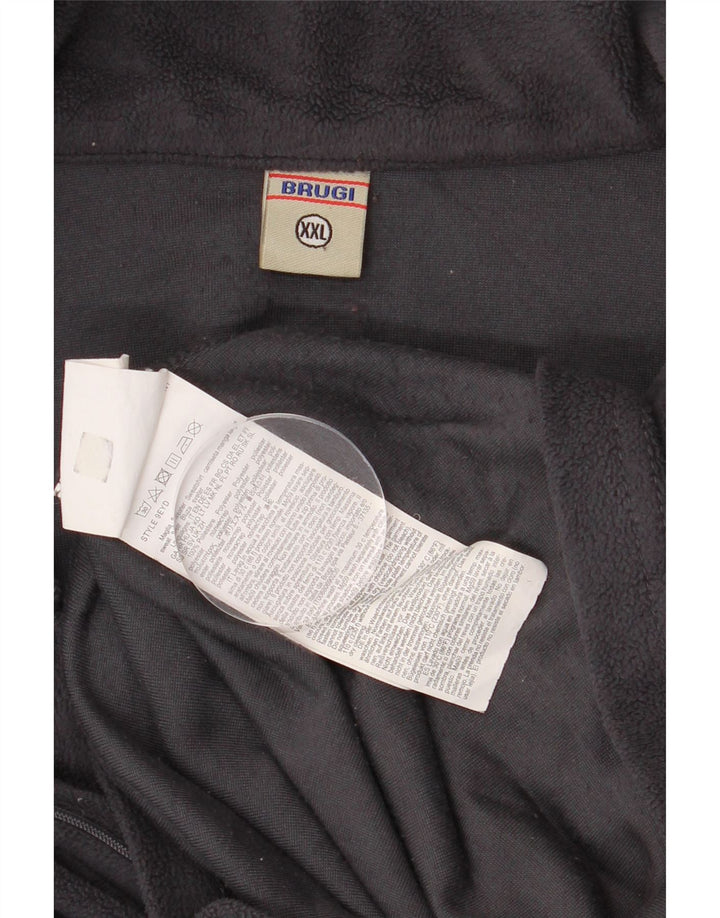 Męski sweter polarowy z zamkiem błyskawicznym Brugi 2XL, szary poliester