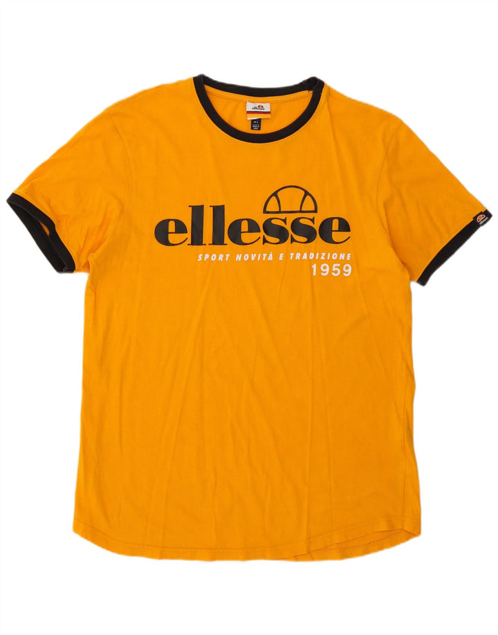 Męski T-shirt z grafiką Ellesse, duży, pomarańczowy, bawełniany