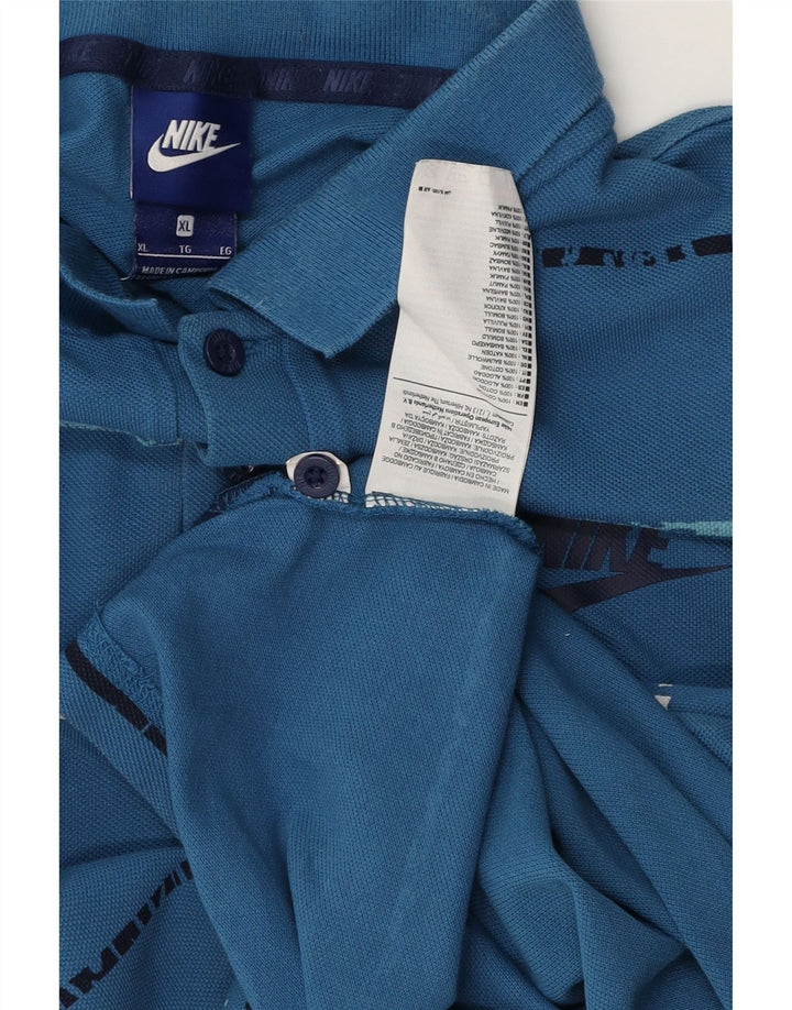 Męska koszulka polo NIKE XL, bawełniana w niebieskie paski