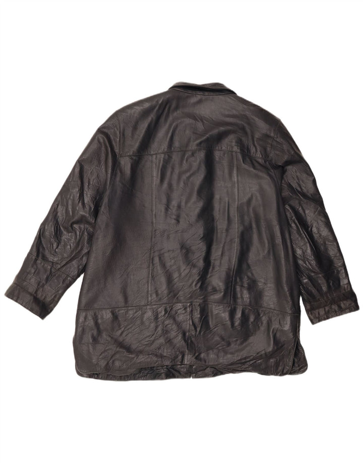 Vintage damska kurtka skórzana IT 46, duża czarna skóra