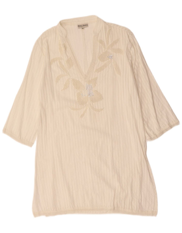 Damska sukienka tunika z rękawem 3/4 Antica Sartoria UK 14 w średnie białe paski