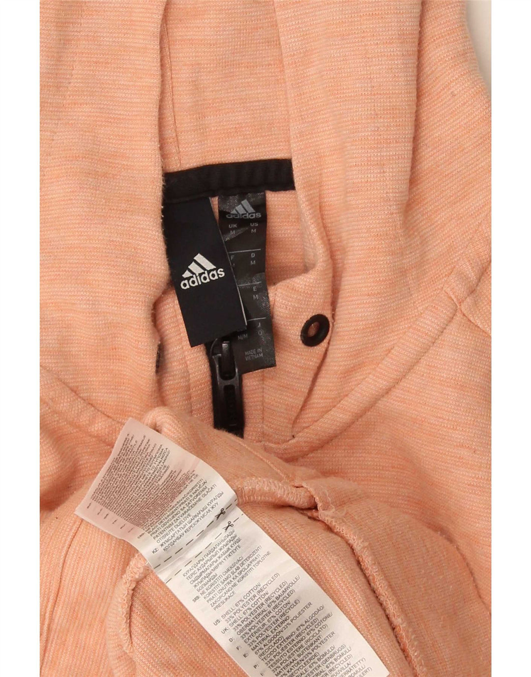Adidas Męski sweter z kapturem i zamkiem błyskawicznym Średni różowy nakrapiany bawełniany