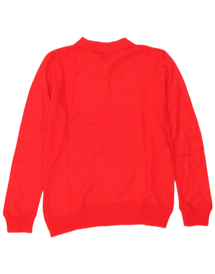 Vintage damski sweter polo IT 42 średni czerwony poliakryl