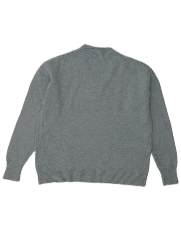 Damski sweter Massimo Dutti z dekoltem w kształcie litery V, UK 14, średni niebieski poliamid