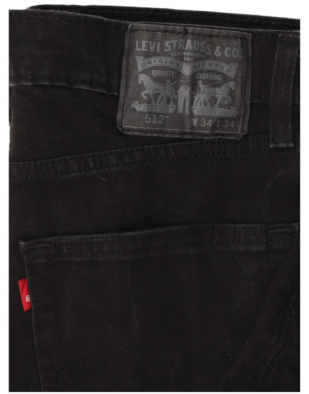 Męskie jeansy LEVI'S 512 Slim, zwężane, W34 L32, czarna bawełna