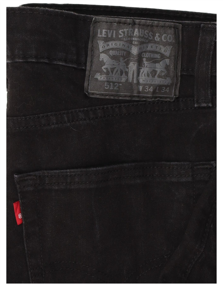Męskie jeansy LEVI'S 512 Slim, zwężane, W34 L32, czarna bawełna