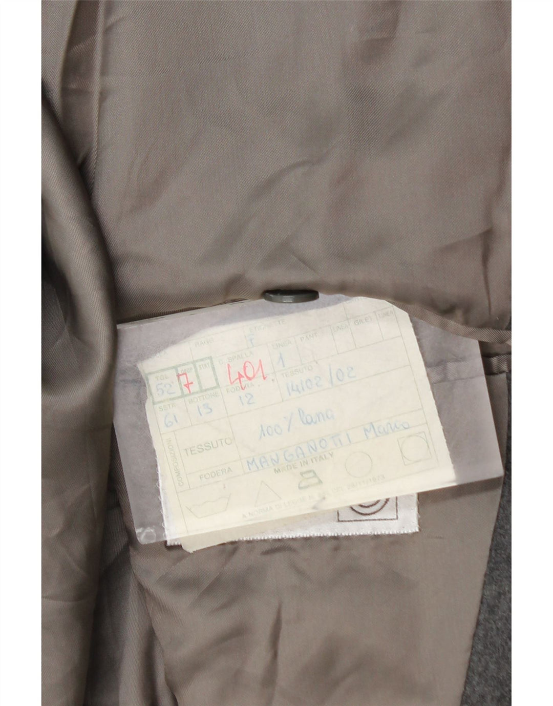 Męska marynarka z podwójnymi piersiami w stylu vintage IT 52 XL Szara wełna