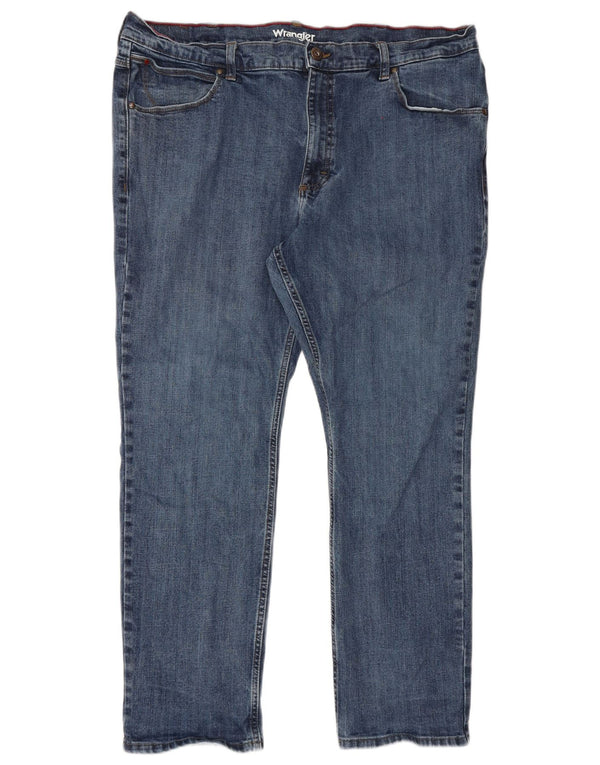 Męskie jeansy Wrangler o prostym kroju W42 L30, niebieskie, bawełniane