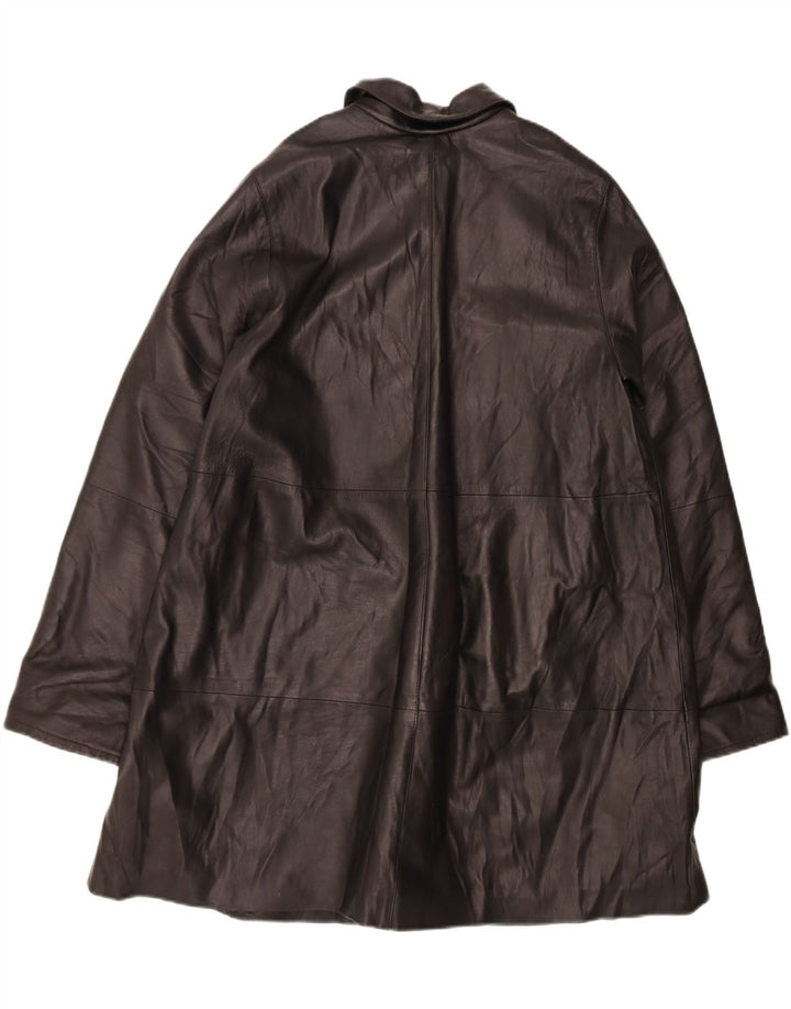 KIROS Womens Loose Fit Leather Coat IT 50 XL Black Leather