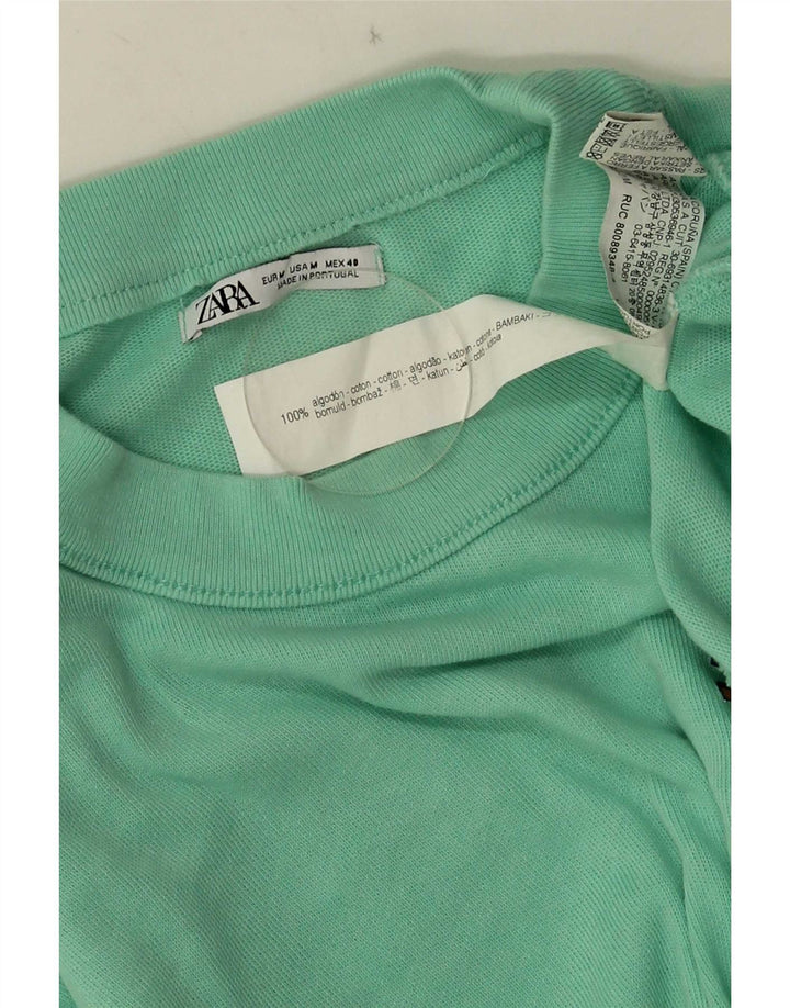 Męski T-shirt z grafiką Zara. Średni zielony bawełniany