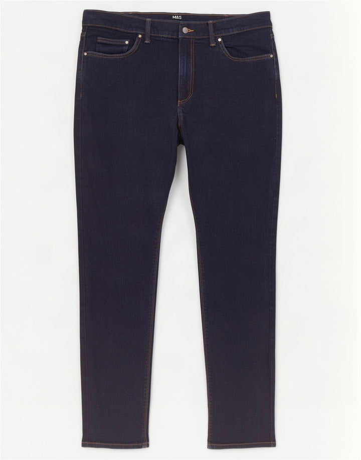 Marks & Spencer Męskie jeansy slim W36 L31 Granatowe, bawełniane