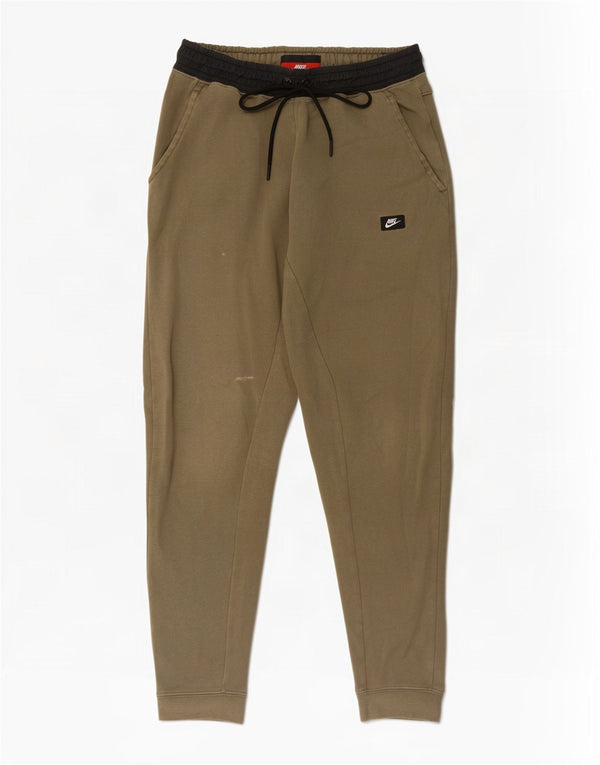Męskie spodnie dresowe Nike, joggery, małe, bawełniane w kolorze khaki