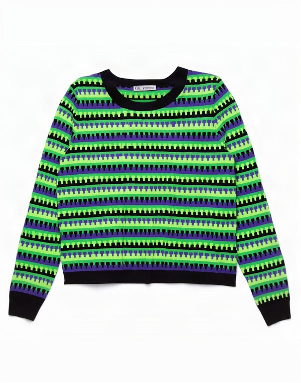 Zara Womens Boat Neck Jumper Sweater UK 14 Large Multicoloured Geometric