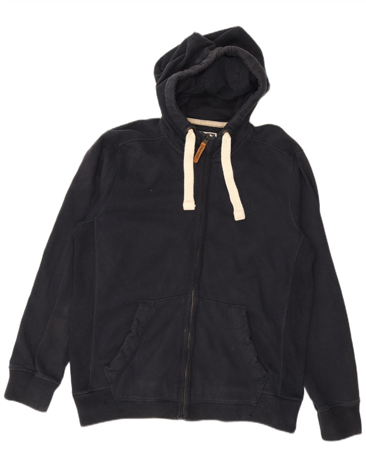 Męski sweter z kapturem i zamkiem FAT FACE, duży, granatowy, bawełniany