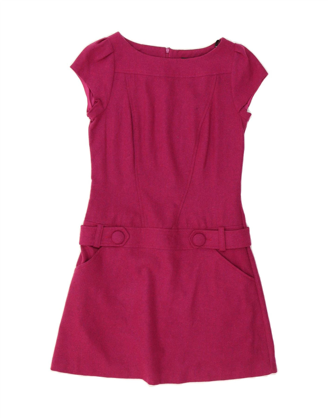 WAREHOUSE Womens A-Line Dress UK 10 Small Pink Wool Vintage Warehouse and Second-Hand Warehouse from Messina Hembry 