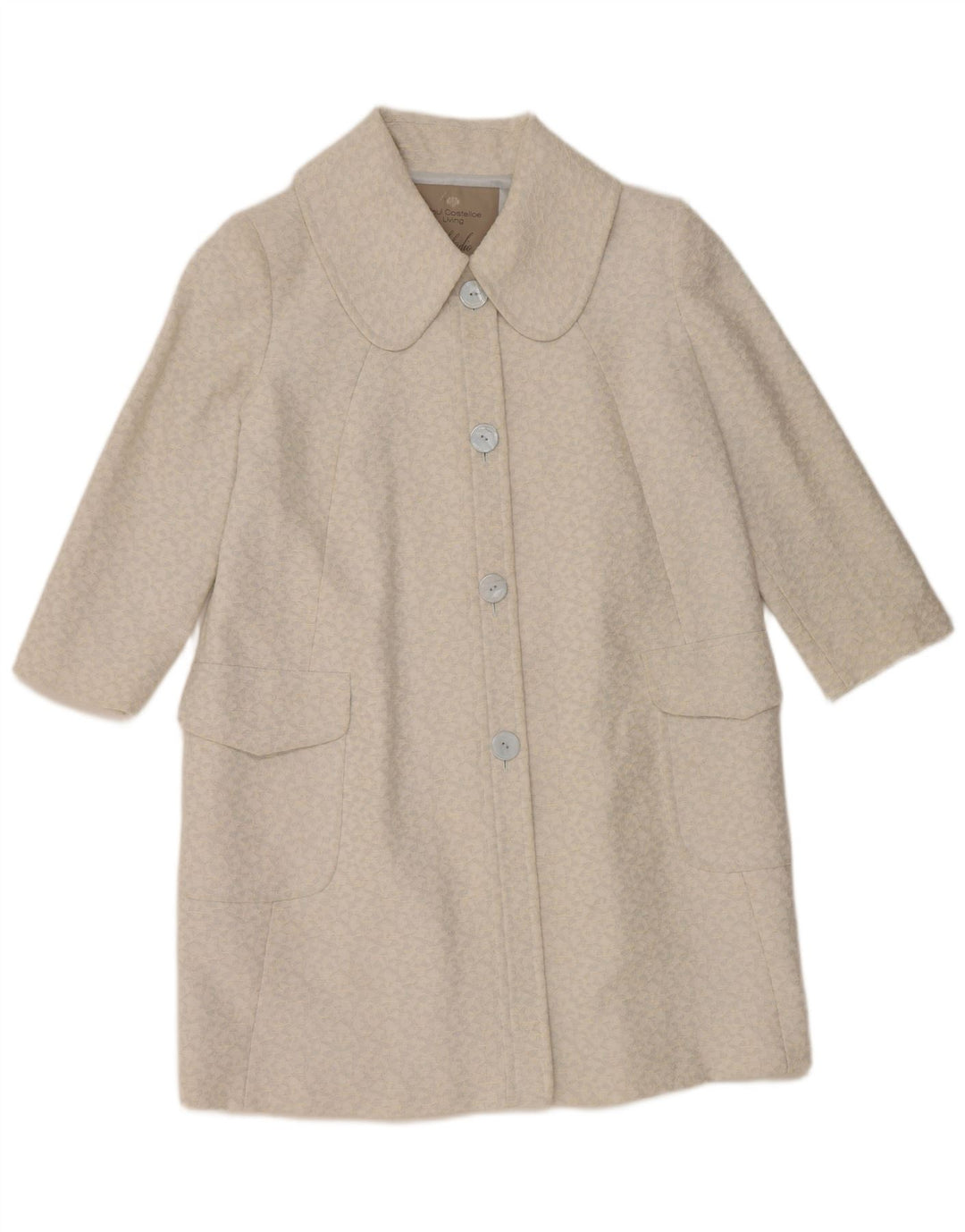 Płaszcz damski Paul Costelloe z rękawem 3/4 UK 12, średni niebieski geometryczny