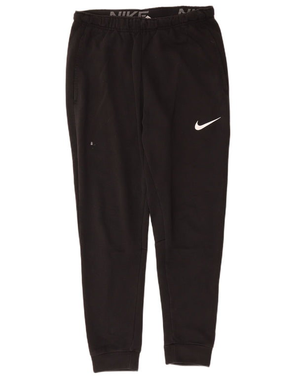 Męskie spodnie dresowe Nike Dri Fit Joggery, średnia czarna bawełna