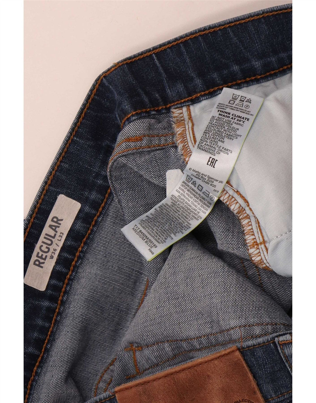 Marks & Spencer Damskie Regularne Proste Dżinsy W36 L29 Niebieskie Bawełniane
