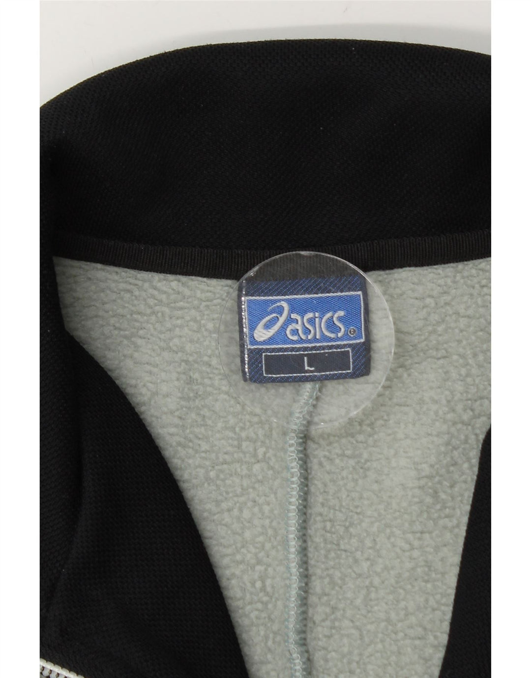 Męski sweter polarowy Asics z zamkiem błyskawicznym i dużym zielonym blokiem kolorów