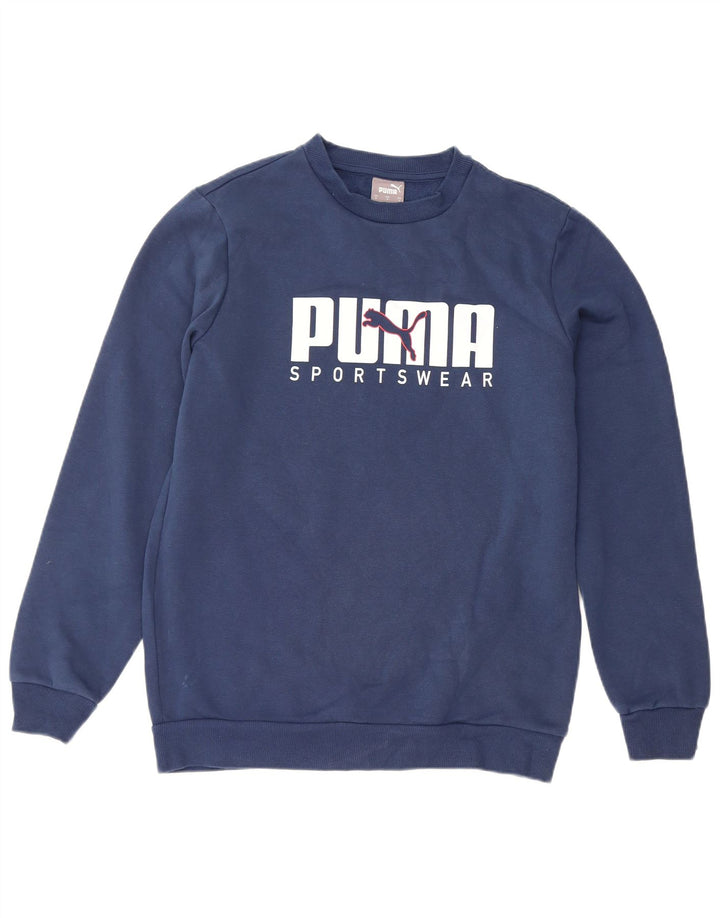 Męska bluza z grafiką Puma, mała, granatowa, bawełniana