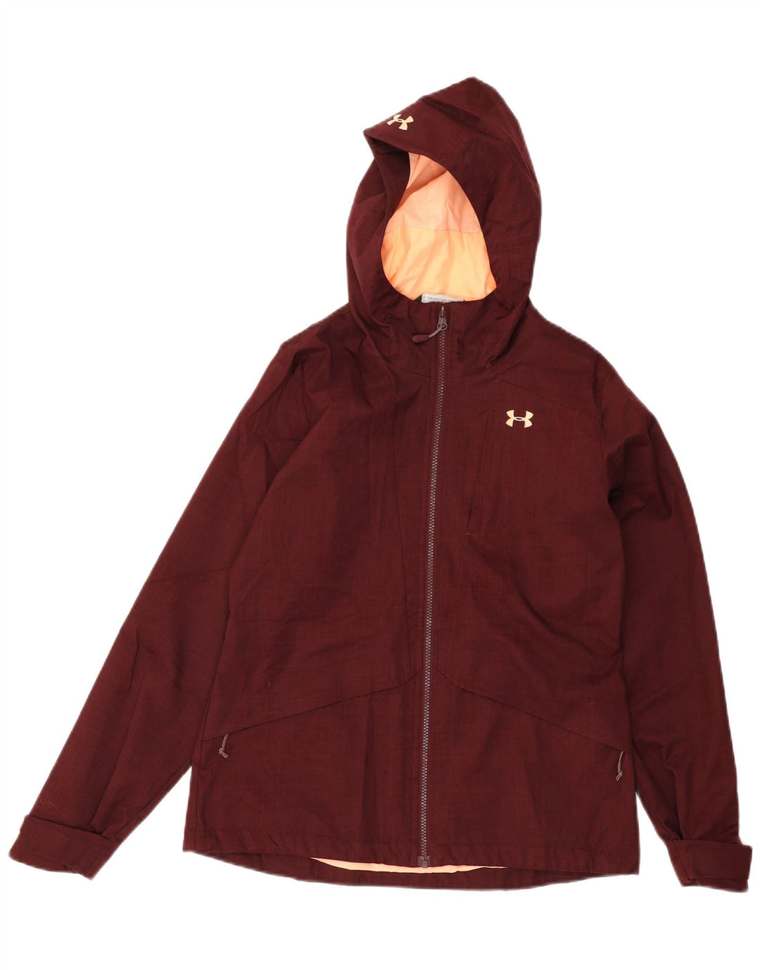 UNDER ARMOUR Womens Oversized Windbreaker Jacket UK 10 Small Maroon Vintage Under Armour and Second-Hand Under Armour from Messina Hembry 