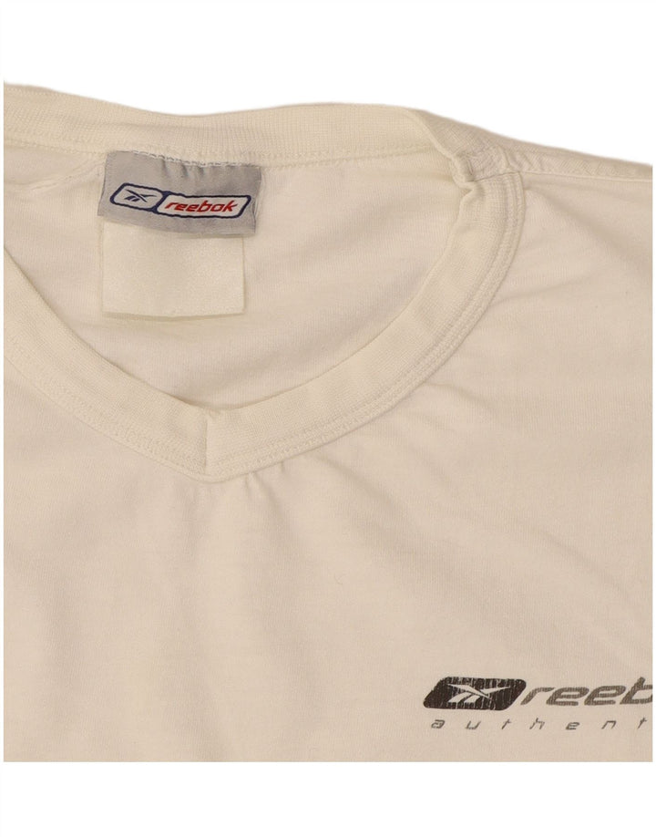 REEBOK Mens T-Shirt Top Large White