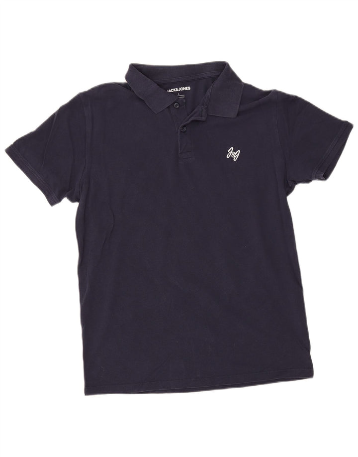 Męska koszulka polo Jack & Jones, duża, granatowa, bawełniana