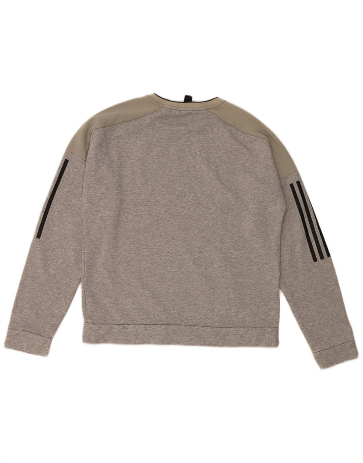 Bluza męska Adidas, mała, szara, z blokami kolorów, bawełniana