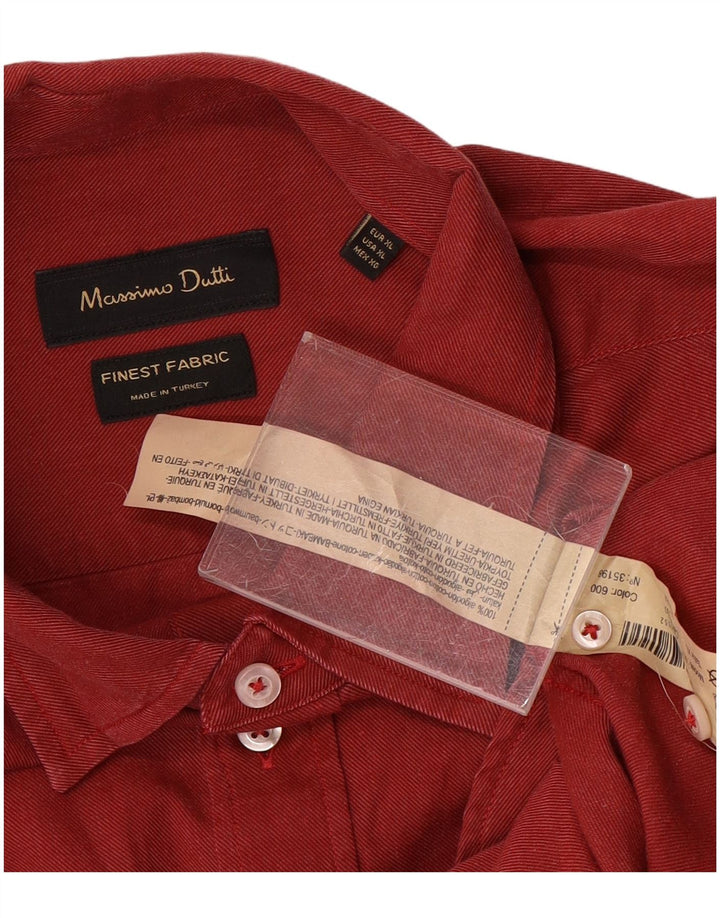 Koszula męska Massimo Dutti XL, czerwona, bawełniana