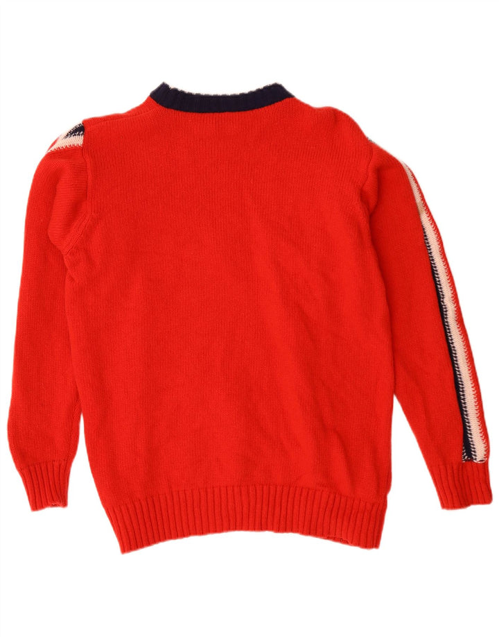 Damski sweter Luis Trenker z graficznym dekoltem w łódkę IT 50 XL, czerwona wełna