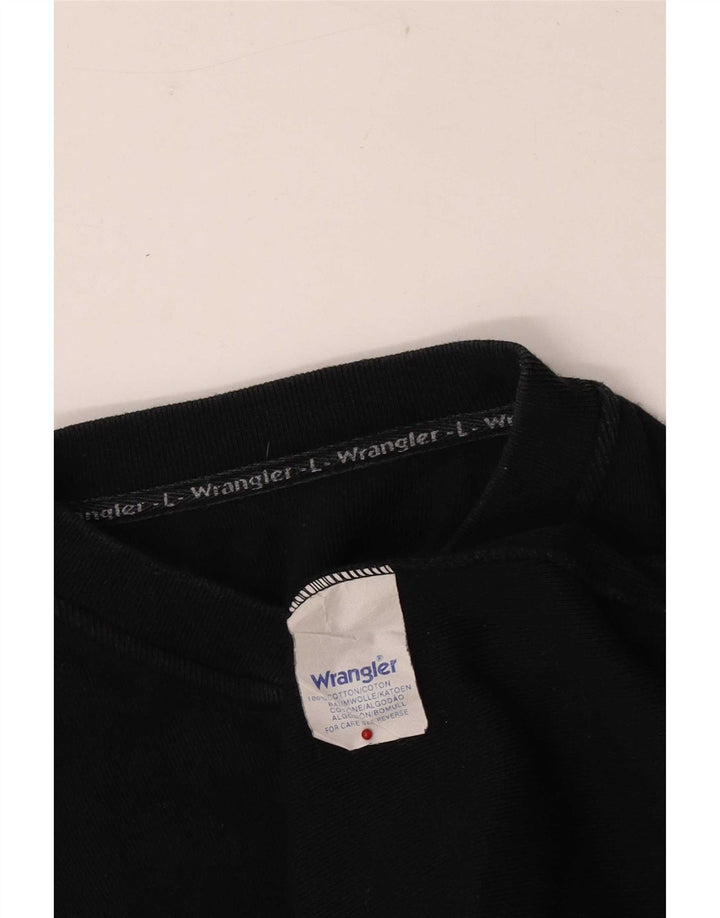 Męski top Wrangler z długim rękawem, duży, czarny, bawełniany