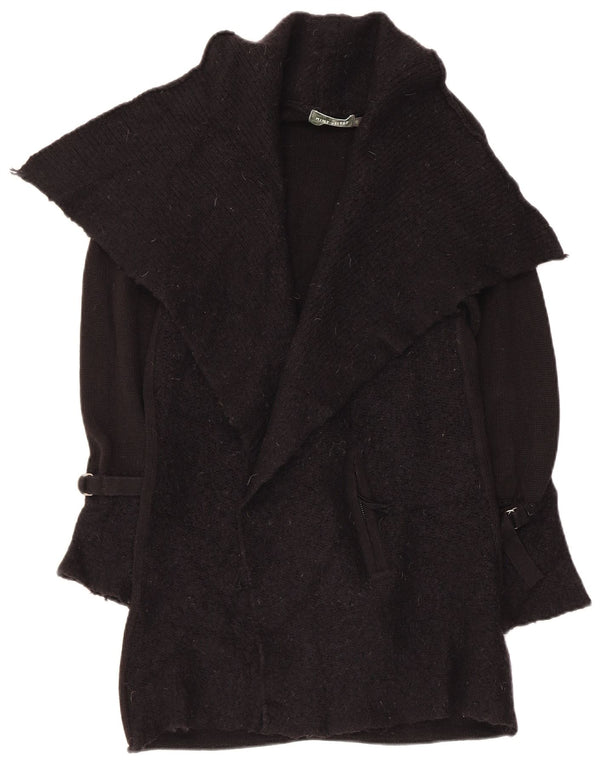 MINT VELVET Womens Longline Open Cardigan Sweater UK 10 Small Black Acrylic