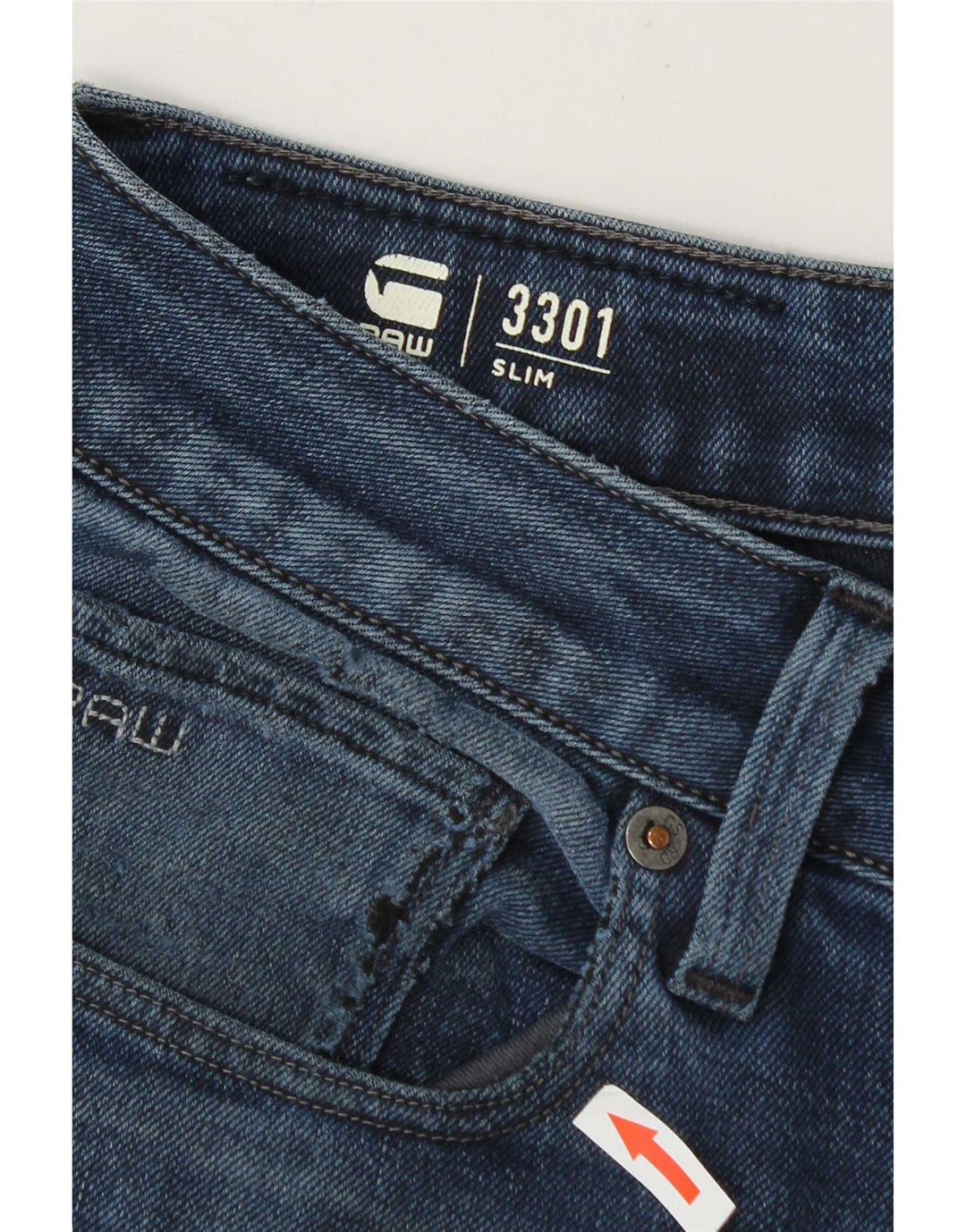 G-Star Raw Męskie dżinsy 3301 Slim W32 L34 Niebieska bawełna