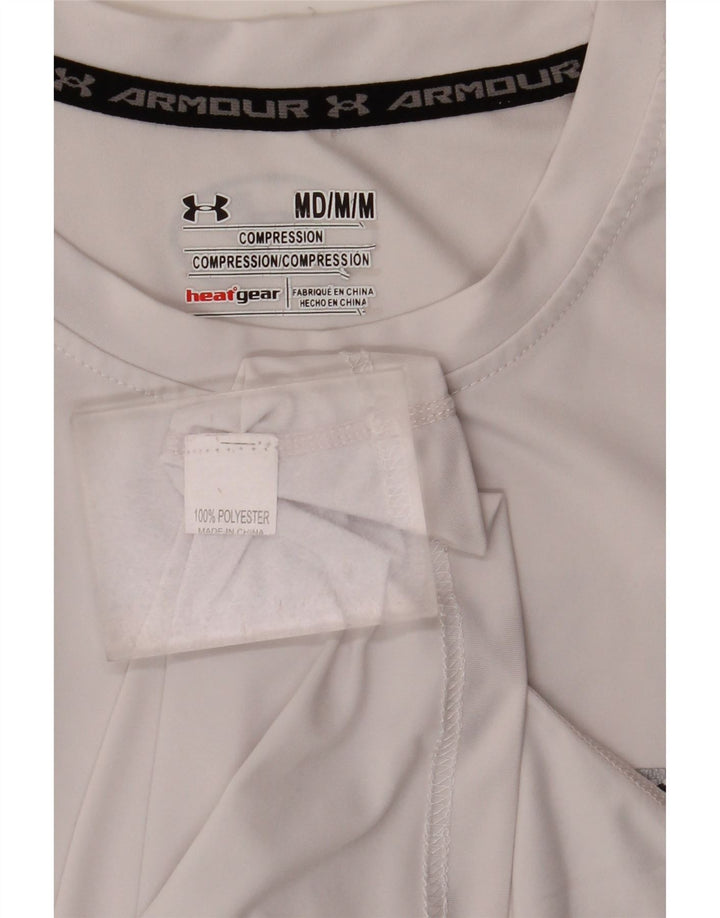 Męska koszulka z grafiką Under Armour Heat Gear, średnia, biała, poliestrowa