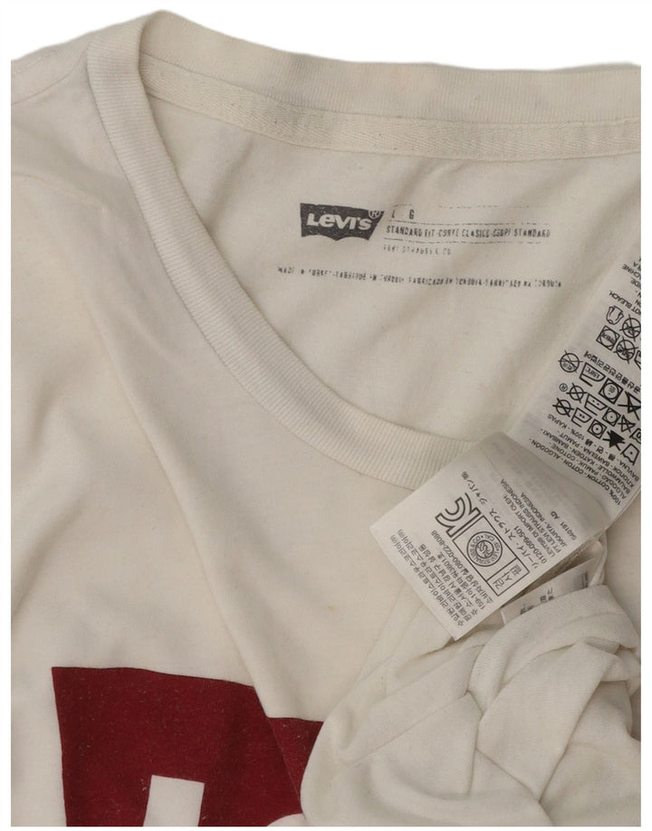 Męski T-shirt z grafiką Levi's o standardowym kroju, duży, biały, bawełniany
