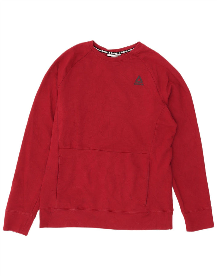 Męska bluza Reebok Sweter, średnia czerwona, bawełniana